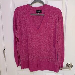 COA for hot pink v-neck lightweight sweater size small